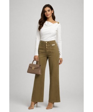 Asimetrik Degaje Yaka Bluz