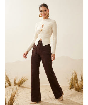 Fiyonk Detaylı Triko Bluz