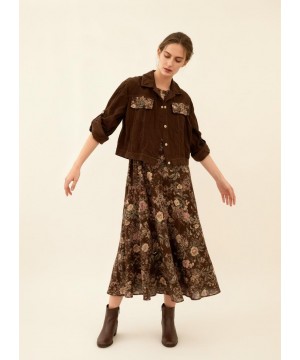 Çiçekli Uzun Elbise & Ceket Takım