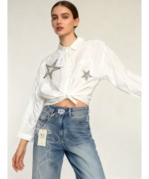 Kabartmalı Yıldız Desen Gömlek