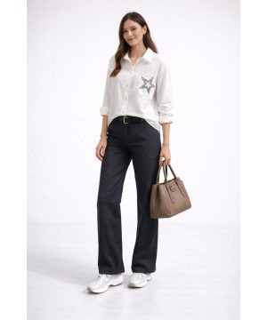 Kristal Pırıltılı Klasik Pantolon